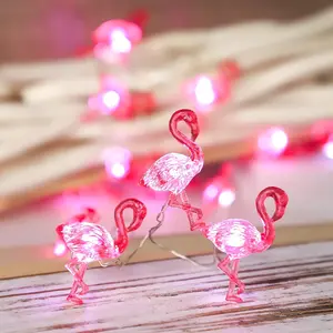 Pink Flamingo String Lights Battery Operated with Remote Fairy Lights 10ft 30LEDs USB Plug in Summer Tropic Themed Flamingo Decor Lights for Home Party Gifts Decorations