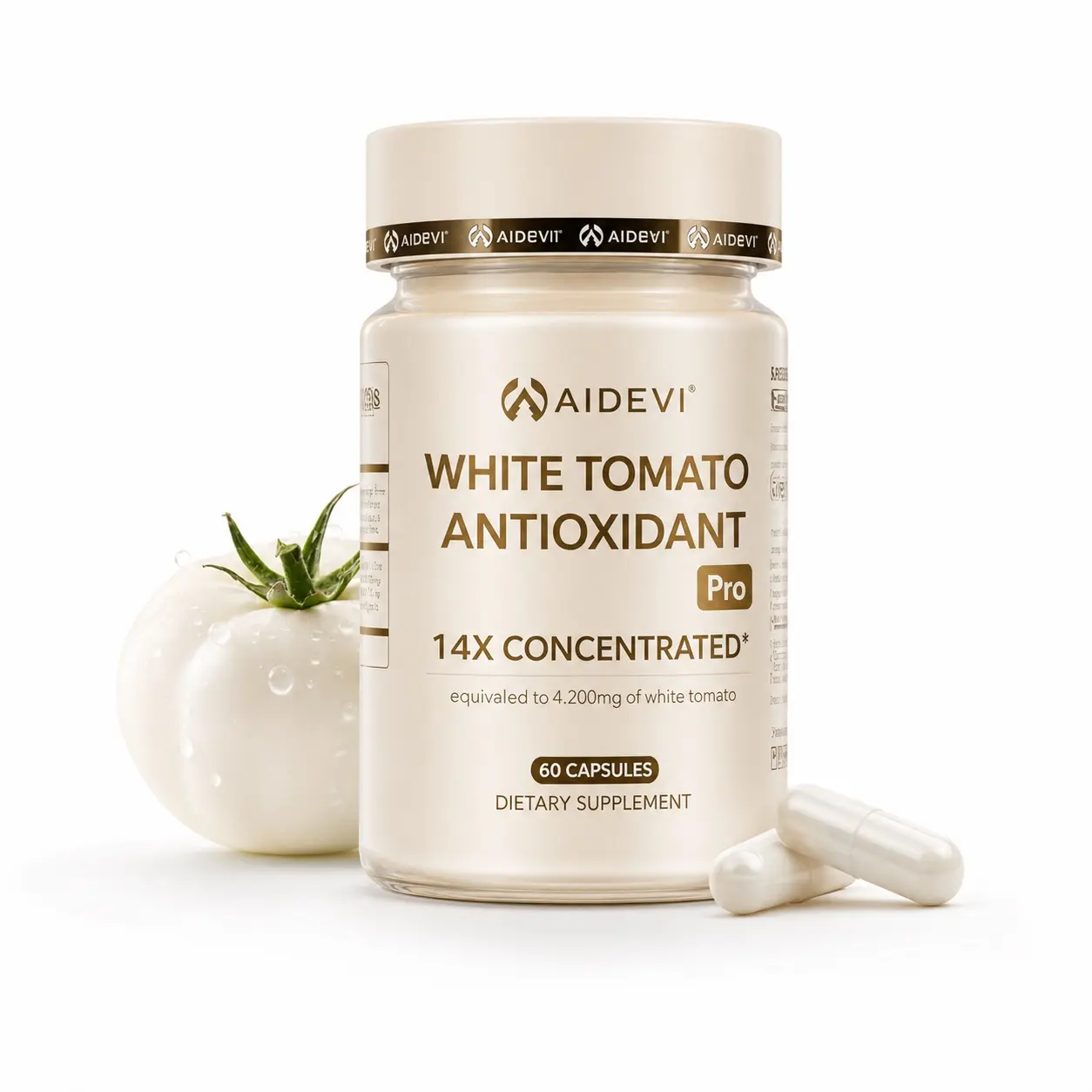 AIDEVI White Tomato Antioxidant Capsules – Vitamin C & Astaxanthin Dietary Supplement