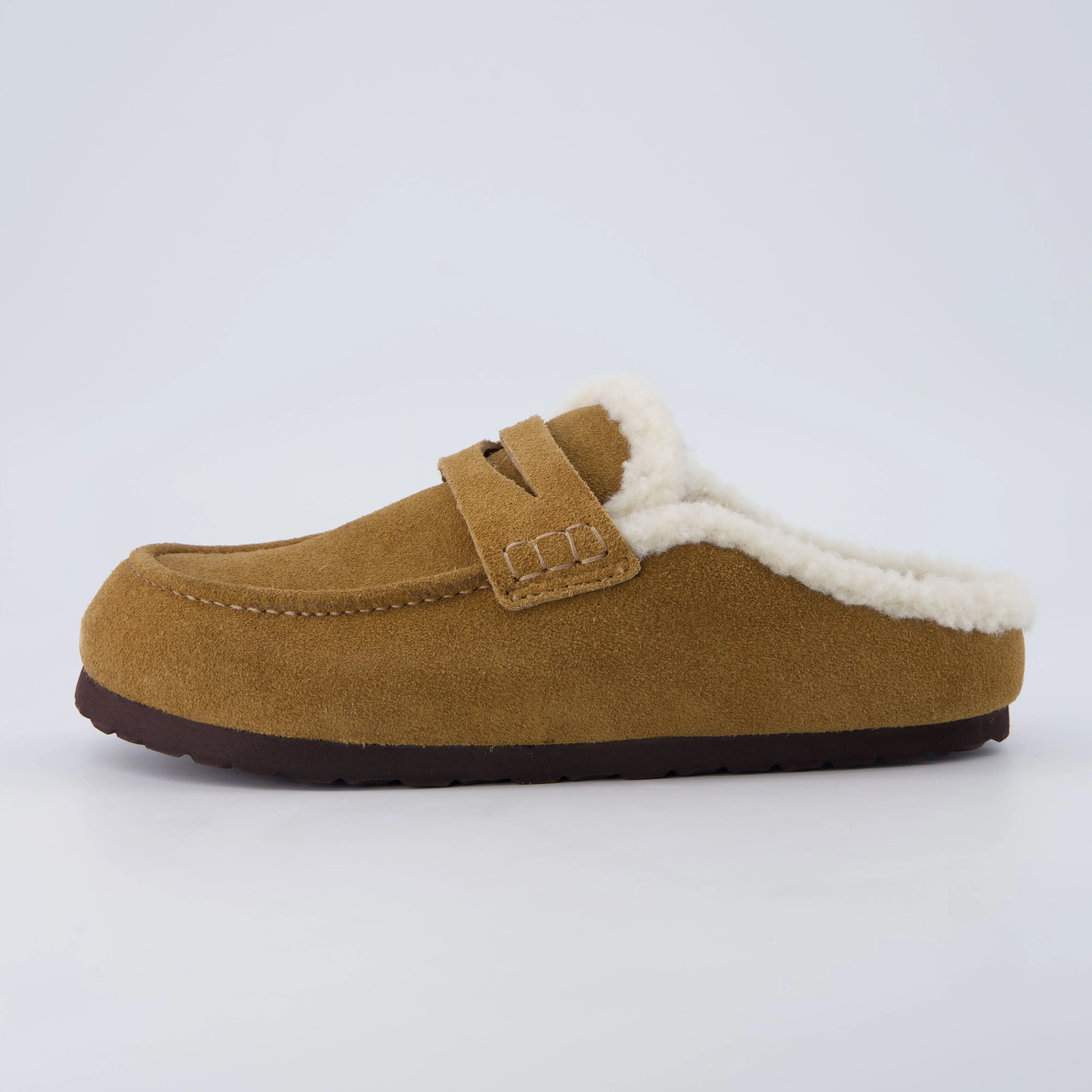 Cushionaire Casey Genuine Suede Moccasin Slippers For Women | Cozy House Shoes With Moc Toe And Penny Loafer Strap