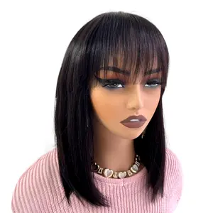 Msgem Hair Machine-Made Wig Real Human Hair Wig