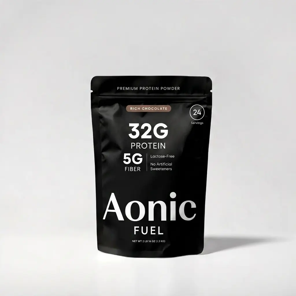 Aonic Fuel Protein Milk Powder - 32g Protein, 5g Fiber, Lactose-Free, Non-GMO, Rich Chocolate Cocoa, Ambient, Natural Energy for Post Workout & Morning Nutrition