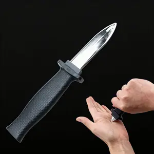 2 Pcs Retractable Fake Knife Retractable Prop Knife Gag Magic Toy Fake Dagger Joke Prank Props Trick Disappear Plastic Blade Trick for Halloween Fools Day Joke