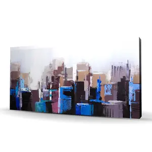 Begin Home Decor C1RC2448F8M7IC 24 x 48 in. Abstract Skyscrapers - Contemporary Cities Canvas Art for Home