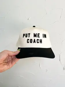 Put me in coach 5 Panel Hat Adjustable 2 toned otto hat 3d puff