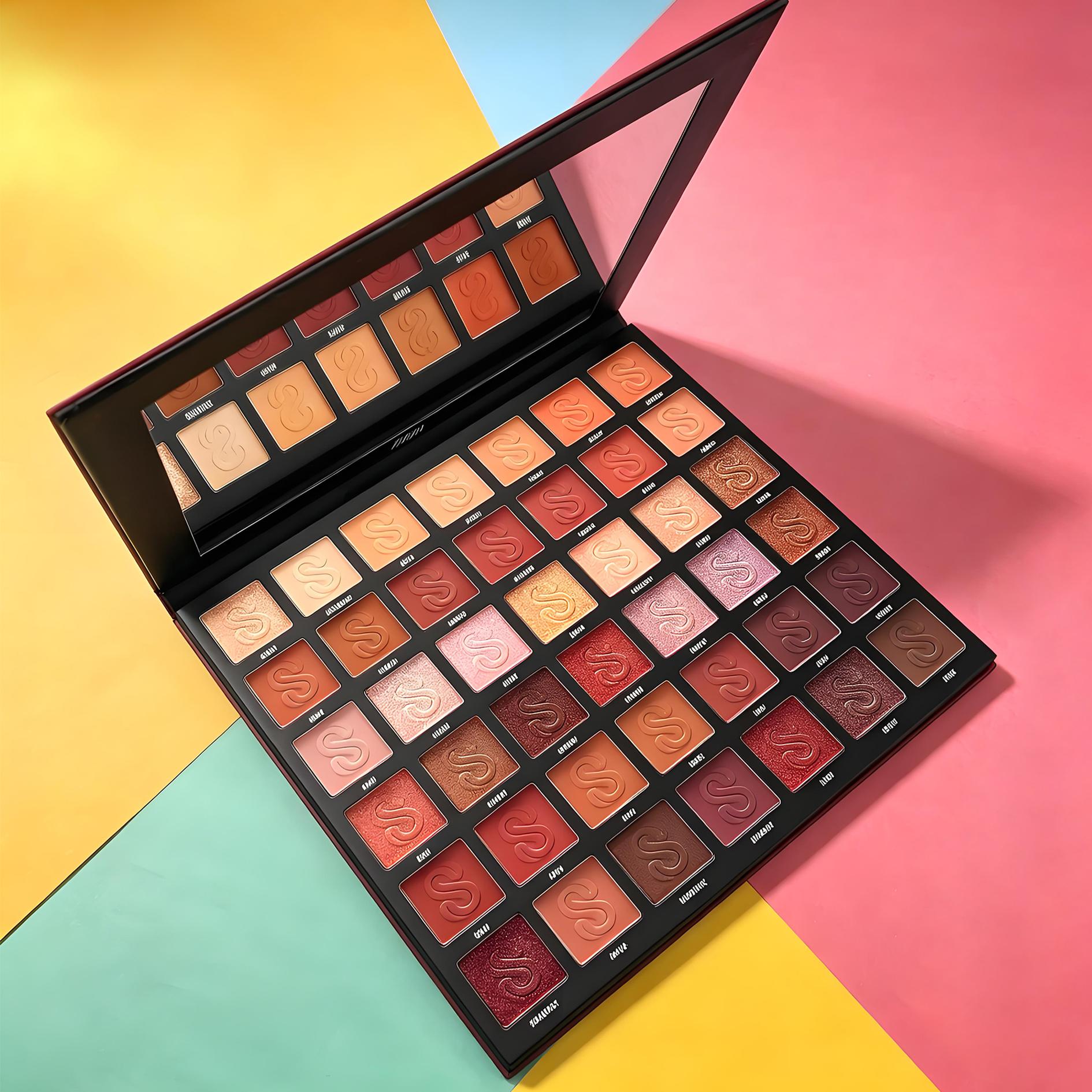 42-Shade Maple Deep Red Eyeshadow Palette Matte & Shimmer Mix Waterproof, Sweat-Proof & Long-Lasting Perfect for All Skin Tones｜Ideal Gift for Valentine’s Day, Mother’s Day & Christmas