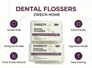 Boxed dental floss sticks, 50 sticks per bag. Smooth and tough, deep cleaning between teeth, disposable hygiene, portable and practical for travel.8 Boxes