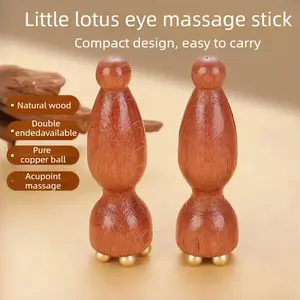 2PCS Solid Wood Facial Massager, Face Beauty Tool, Eye Gua Sha Stick for Muscle Stimulation and Acupuncture Skincare