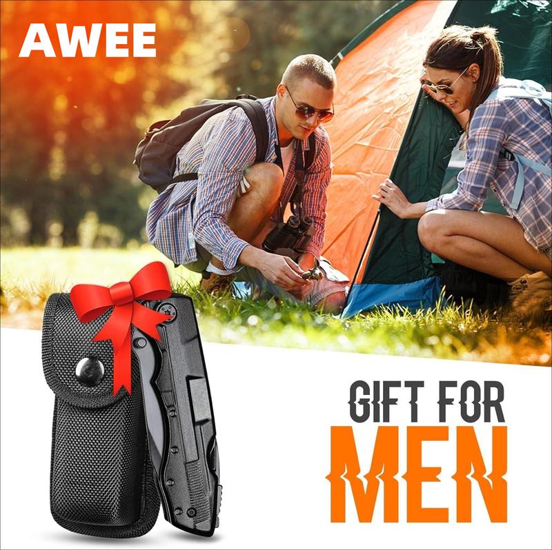 AWEE Men's Gift, Gifts for Men Him Dad, Pocket Multitool tool, Christmas Stocking Stuffers for Men, Anniversary Birthday Gifts for Husband, Boyfriend, Guy, Groomsmen, Fathers Day, Gadget for Hiking, Camping, Outdoor