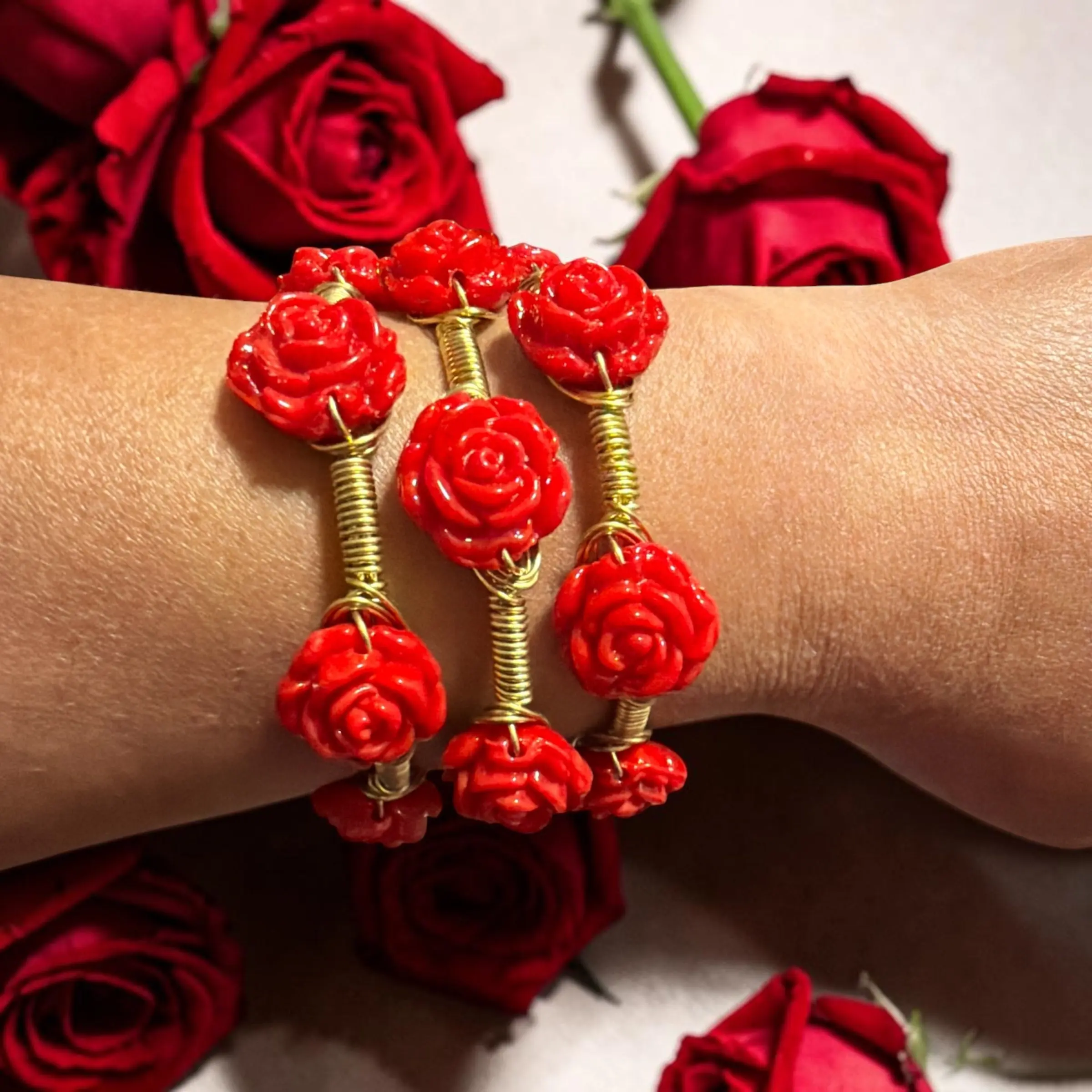 Ruby Red Rose Bangle (July 2026 Collection)