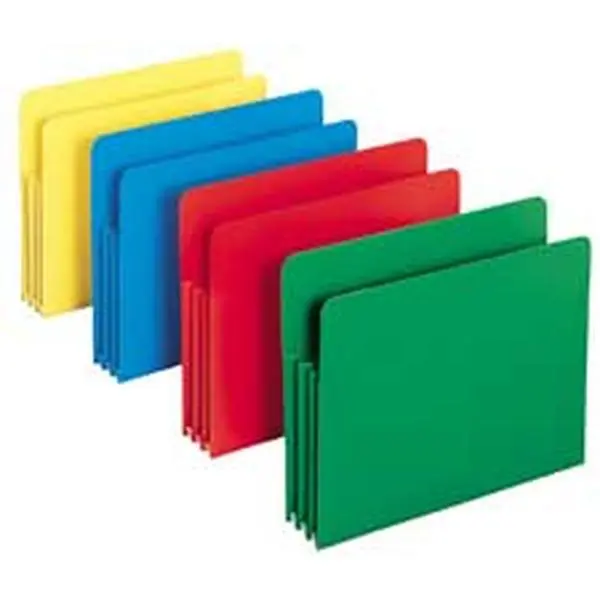 Smead Manufacturing Company SMD73501 Archival-Quality Red Poly Pockets - 3-1/2" Expansion, 3.50in. Expansion, 6" High Gussets, Letter Size - Bright Hues for Color-Coding