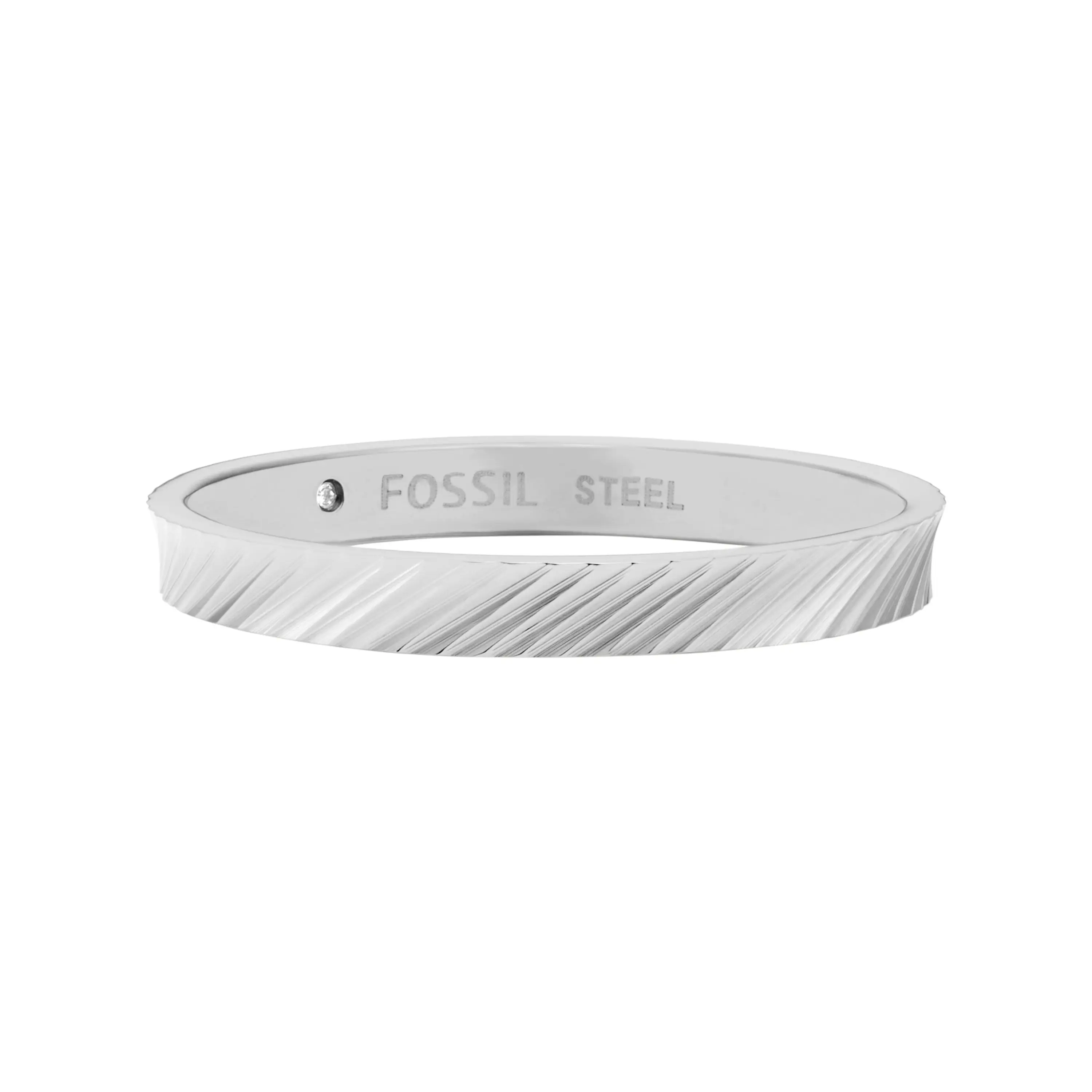 Fossil Women's Harlow Linear Texture Stainless Steel Band Ring Fossil Women's Harlow Linear Texture Stainless Steel Band Ring