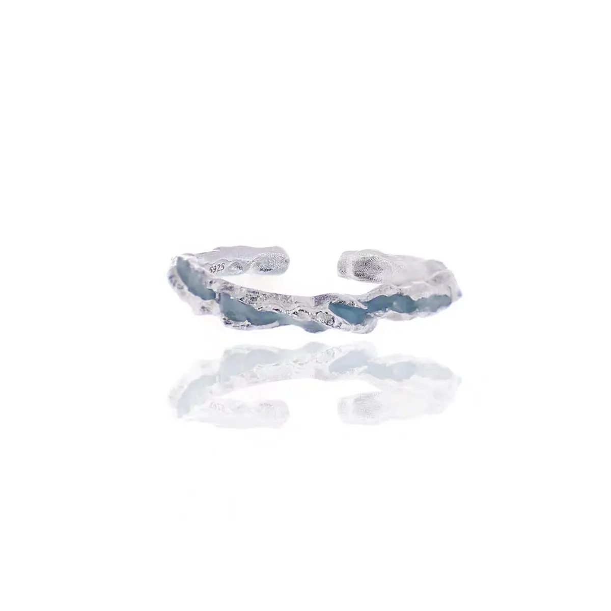 Light blue ring open ring couple men and women same style versatile fashion