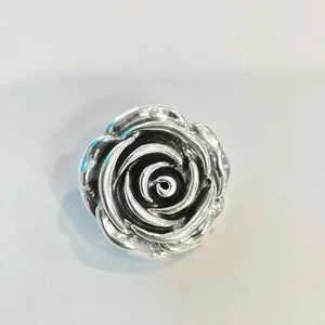 Sterling Silver 925 Rose Pendant Lightweight Hollow Electroformed