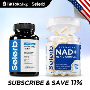 Selerb Men’s Daily Pack – Liposomal NAD+, CoQ10, Ashwagandha & Multi-Magnesium with B6, D3, Zinc – Energy, Circulation, Sleep & Muscle Support Fitness Dietary  Edible sleep aid