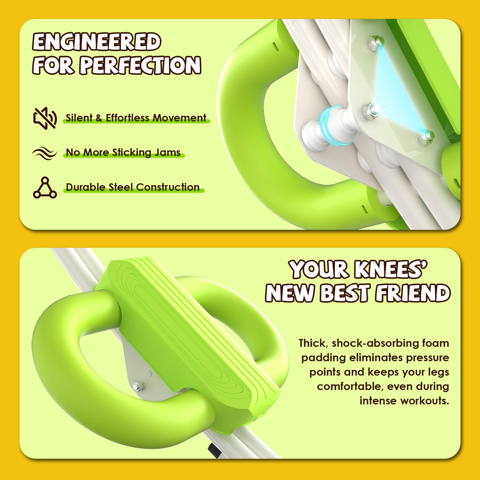 Adjustable Ab Workout Machine with LCD Display, Foldable Core Trainer, 440 lbs Capacity Home Gym Equipment for Abs, Arms & Legs Training for Women