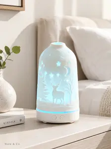 Want better sleep & a calmer home?  Meet your new Home Essential: This Ceramic Aroma Diffuser! Ultrasonic (<50dB), 7-Color LED Lights, Auto Shut-off. Perfect for Bedroom Decor, Office & Aesthetic Home. Relax, Unwind & Refresh.