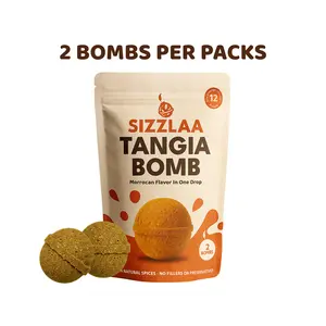 SIZZLAA Tangia Bomb 2 Bombs Per Pack – Moroccan Tangia Spice Bomb Seasoning for Beef, Lamb & Slow Cooker Recipes – Authentic Moroccan Spice Blend
