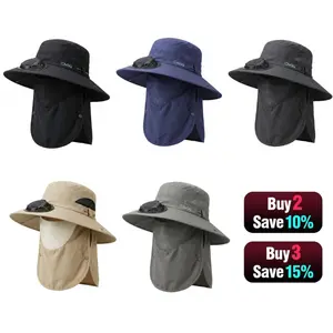 Cooling Fan Sun Hat with Face Shield, Windproof Lightweight Outdoor Cap, Ultimate Summer Heat Relief Accessory, Versatile Protection for All Outdoor Activities