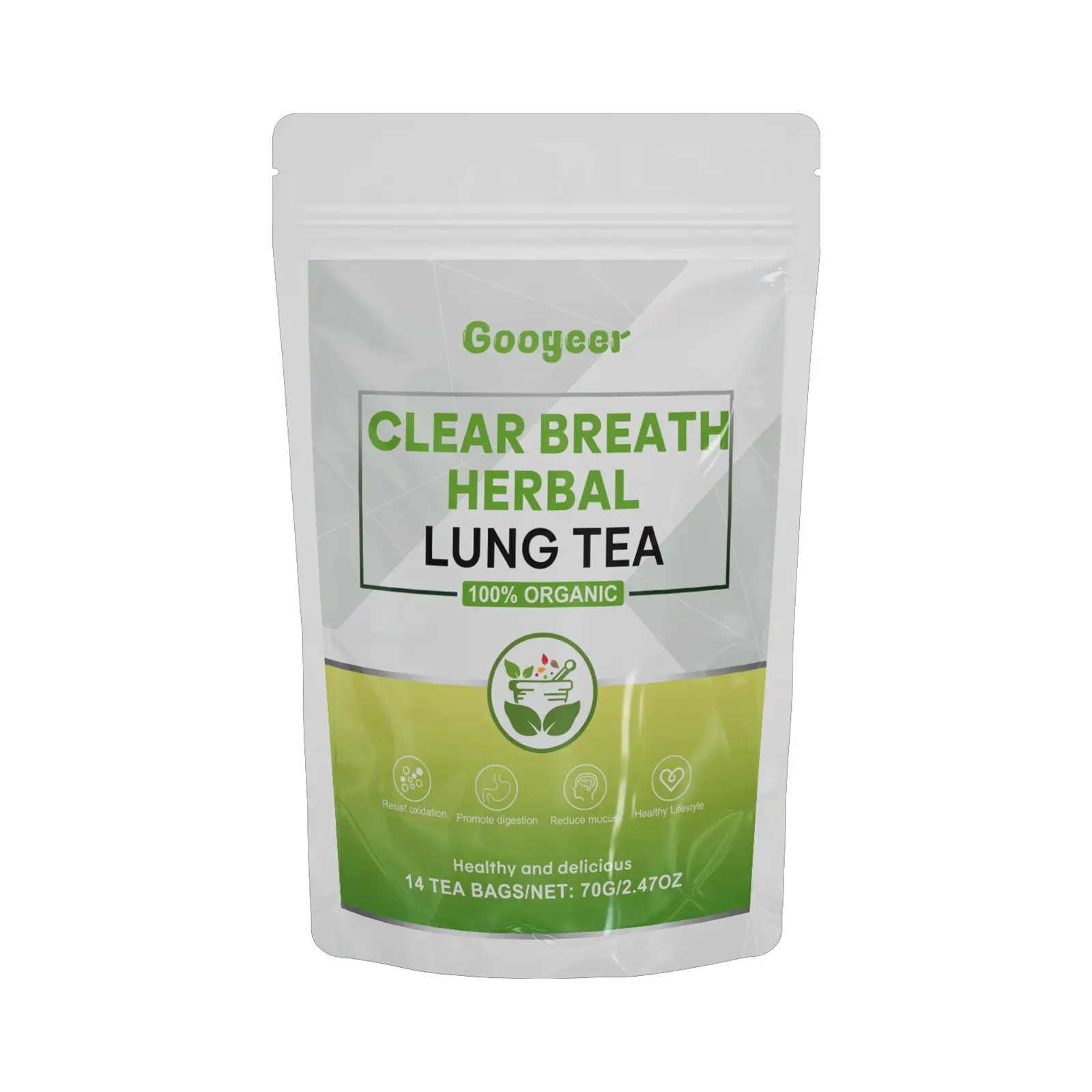 Googeer Clear Breath Herbal Tea, Natural Herbal Blend with Tangerine Peel, Bergamot & Honeysuckle, Supports Fresh Breath & Respiratory Comfort, No Artificial Flavors or Colors, 14 Tea Bags
