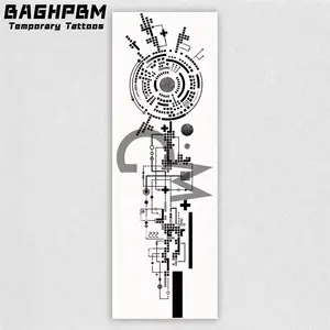 BAGHPBM Cyberpunk-inspired Circuit Board Design Cool Futuristic Sleeve Tattoo for Temporary Body Art