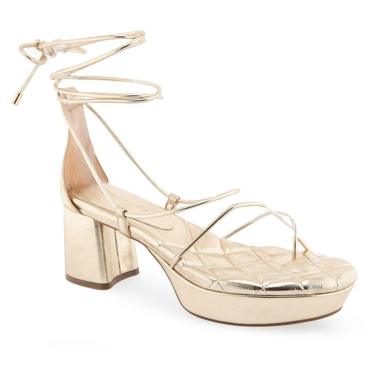 Aerosoles Lace Up Heeled Sandal- Caramia