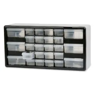 Stackable Cabinet- 26 Drawers- 20in.x6-.38in.x10-1.332in.- Black-Gray
