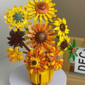 Handmade Sunflower DIY Art Decoration, Van Gogh Inspired Floral Plant Model Ornament, Beautiful Flower Pot Craft Accessory