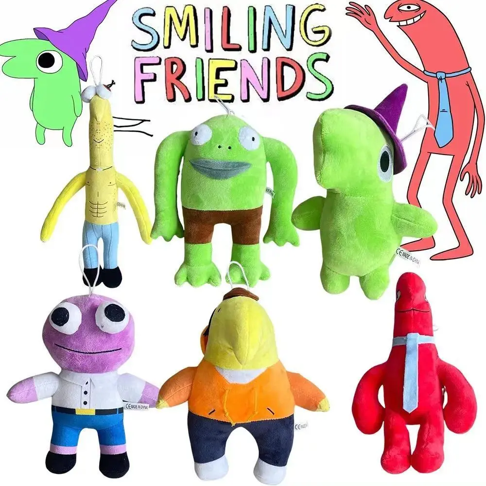 New Smiling Friends Cartoonish Mr. Frog Plush Soft Toy, Collectible Game Peripheral, Cute Doll Stress Relief Gift for Toys & Hobbies Enthusiasts, Collectibles