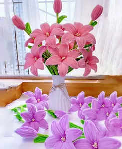 613-Piece Multicolor Lily Tulip Pipe Cleaners Craft Kit, Decorative Twist Rod Set for DIY Snowflake Ornaments & Pipe Cleaners Bouquet Wedding Decor