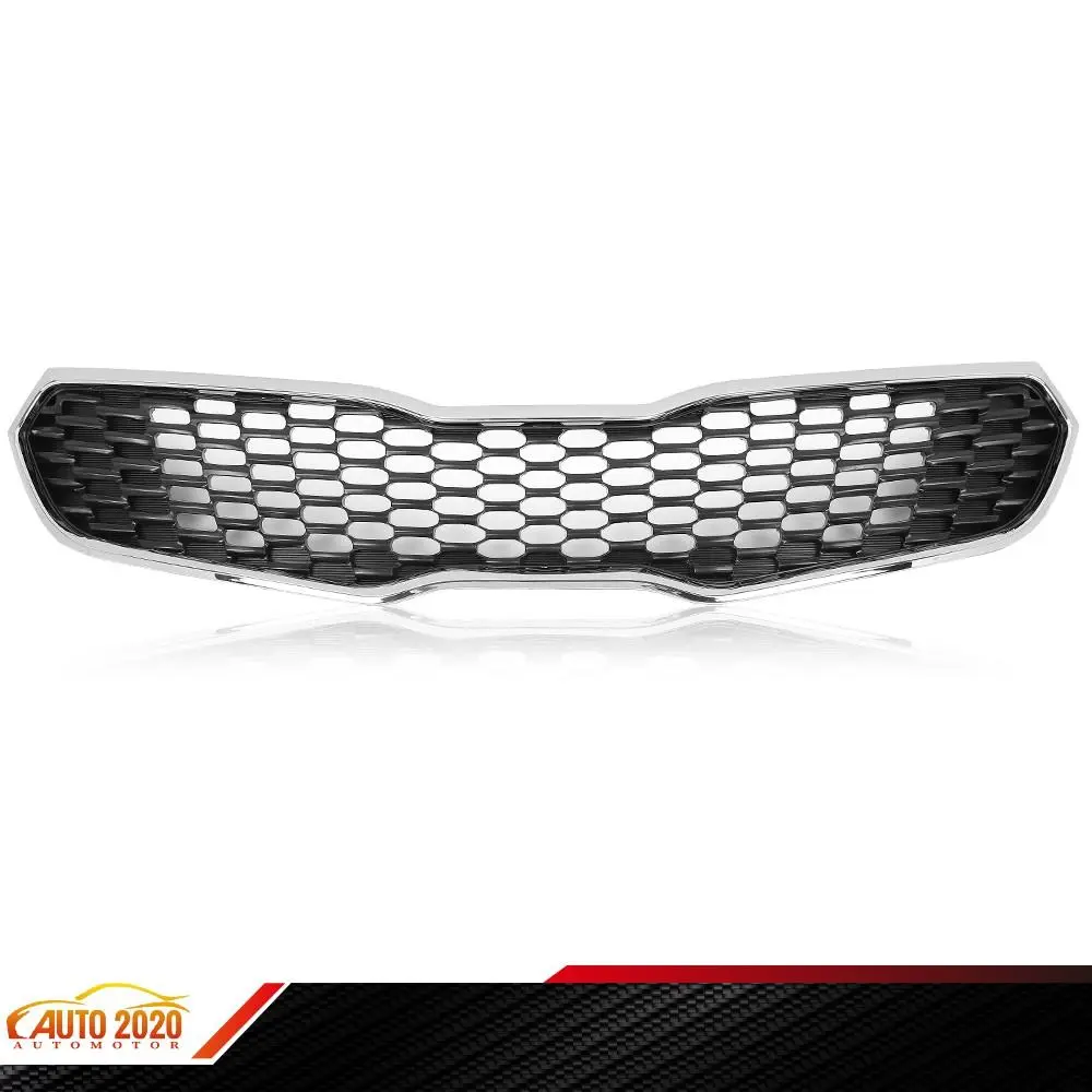 Plastic Bumper Front Grille Assembly with Bumper Clip, Aesthetic Upgrade Auto Replacement Part for Kia Forte SX, EX, LX 2014-2016