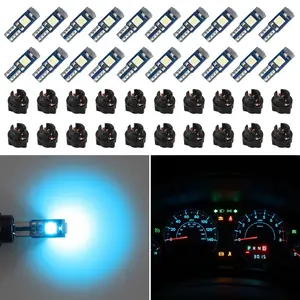 74 LED Dash Light Kits (Pack of 20) - 3SMD Super Bright T5 2721 37 286 Wedge PC74 Twist Socket Cars Accessories, 12V 100lm Blacklight, 1 LED Upward-Facing Automotive Instrument Panel Gauge Bulbs (Ice Blue)