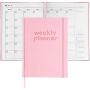 Undated Daily Planner 8 x 6 in, Day Schedule Planner  Agenda Book, Journal with Goal  Habit , No Dates Dateless Annual Organizer for Work, School   -