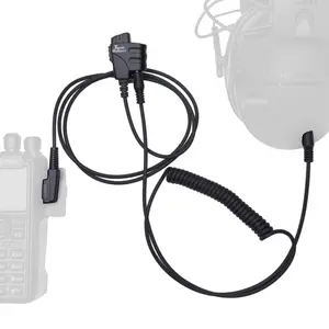 Push-to-Talk Cable with 3.5mm Audio Adapter - PTT Button for Kenwood K1 and Baofeng Waterproof Radios - Compatible with 3.5mm Electronic Earmuffs (Clip with Velcro, Midland S2 GXT1000)