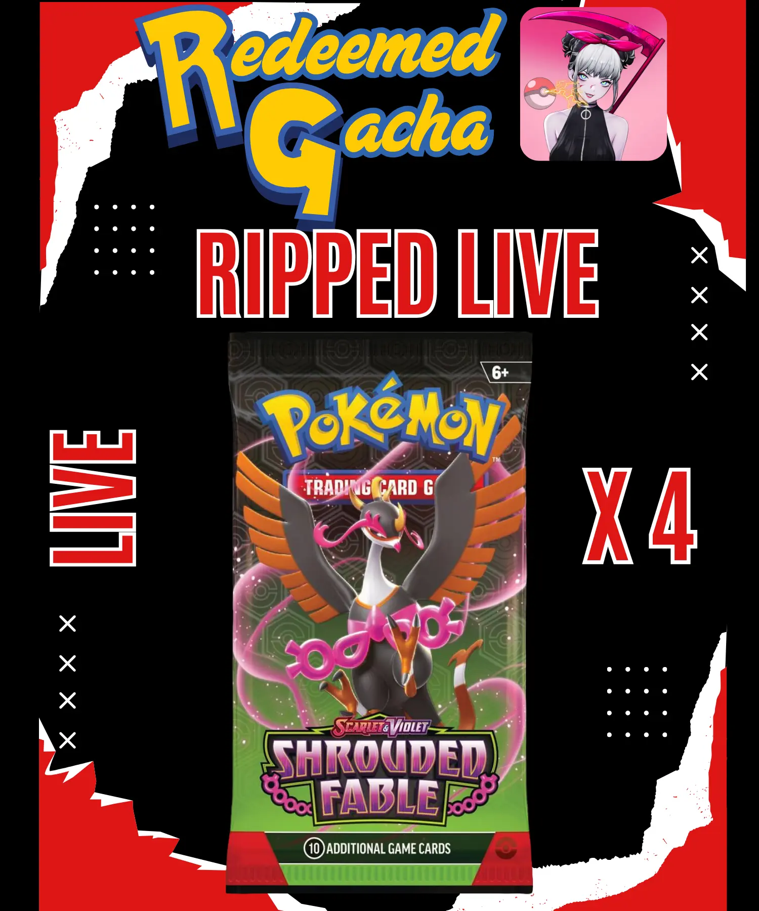 4x Pokémon TCG Shrouded Fable Booster Packs - Ripped LIVE