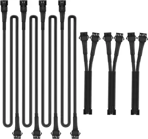 Nilight Extension Cable for Motorcycle LED Strip Lights 4PCS 2 Feet Extension Cords 3PCS 2 Way Y Splitter 4PIN extension cord for Underglow Neon Accent Light Strips Rock Lights Automotive Heavy Wire Motorbike