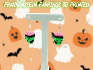 Frankenstein Halloween Dangle Drop Earrings 3D Printed