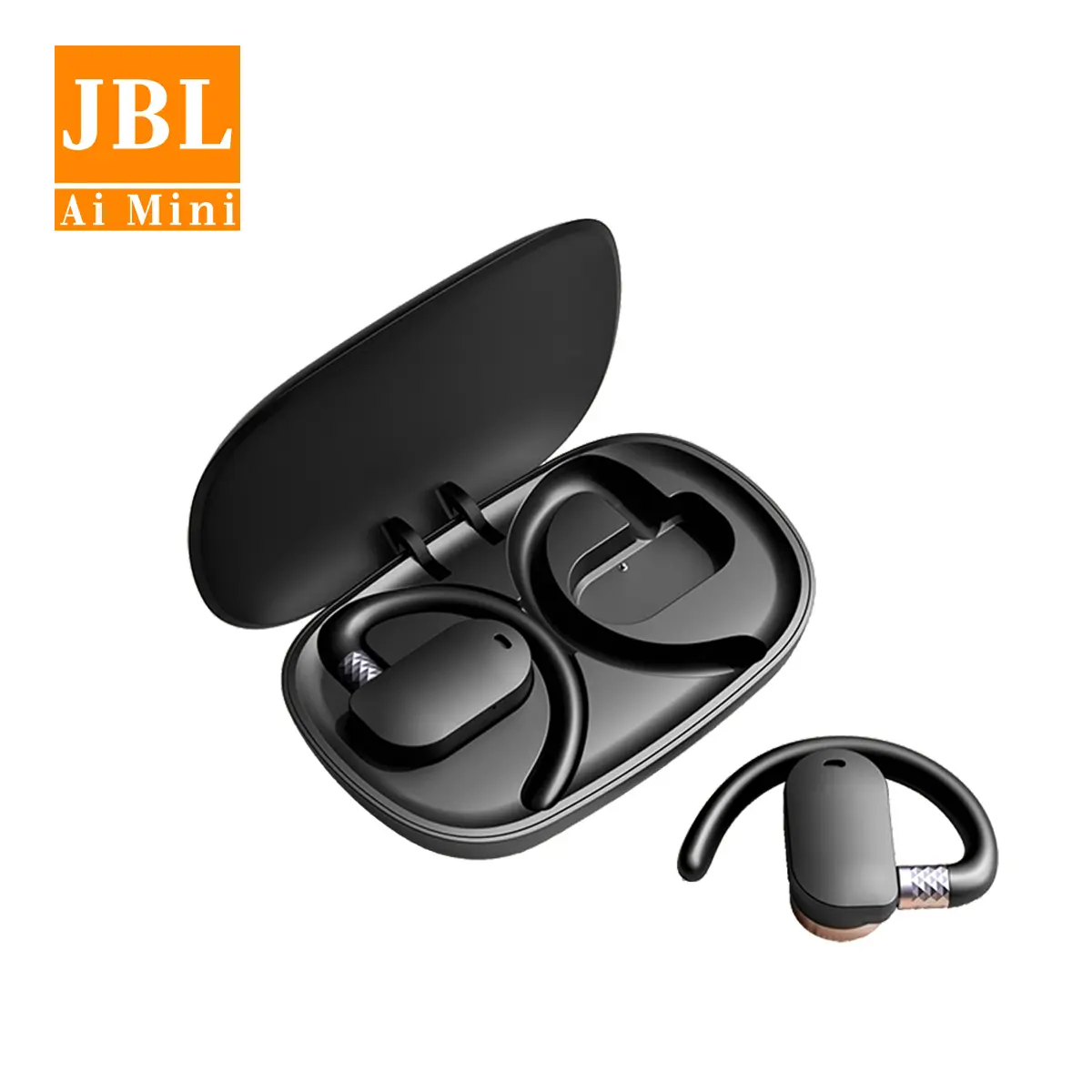 Original JBL-AIMINI Sport Wireless Earbuds Bluetooth Headphones Premiun Bass Ear Buds with Earhooks Mic Charging Case in-Ear Earphones Headset for Workout Gym Exercise Running