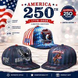 Limited Edition America 250th Anniversary Flat Brim Cap, 1776-2026 Patriotic Hat for Men & Women