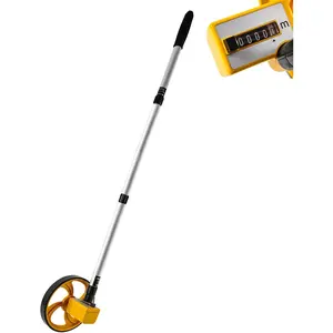 6-Inch Metric Measuring Wheel (in Meters), Rolling Measuring Wheel for Construction, Measurement and Garden Measurement, Retractable, High Precision Mechanical Counter, with One-Click Reset Function, Measuring Distance up to 10,000 Meters