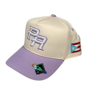 Puerto Rico 5 Panel Hat Light Blue Flag 3D Puff Embroidery Snapback Cap