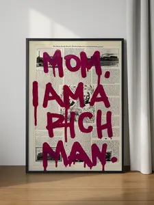 [UNFRAMED POSTER] Mom I am a Rich Man Poster, Trendy Newspapers Print, Mom I Am a Rich Man Print, Trendy Poster, Newspaper Poster