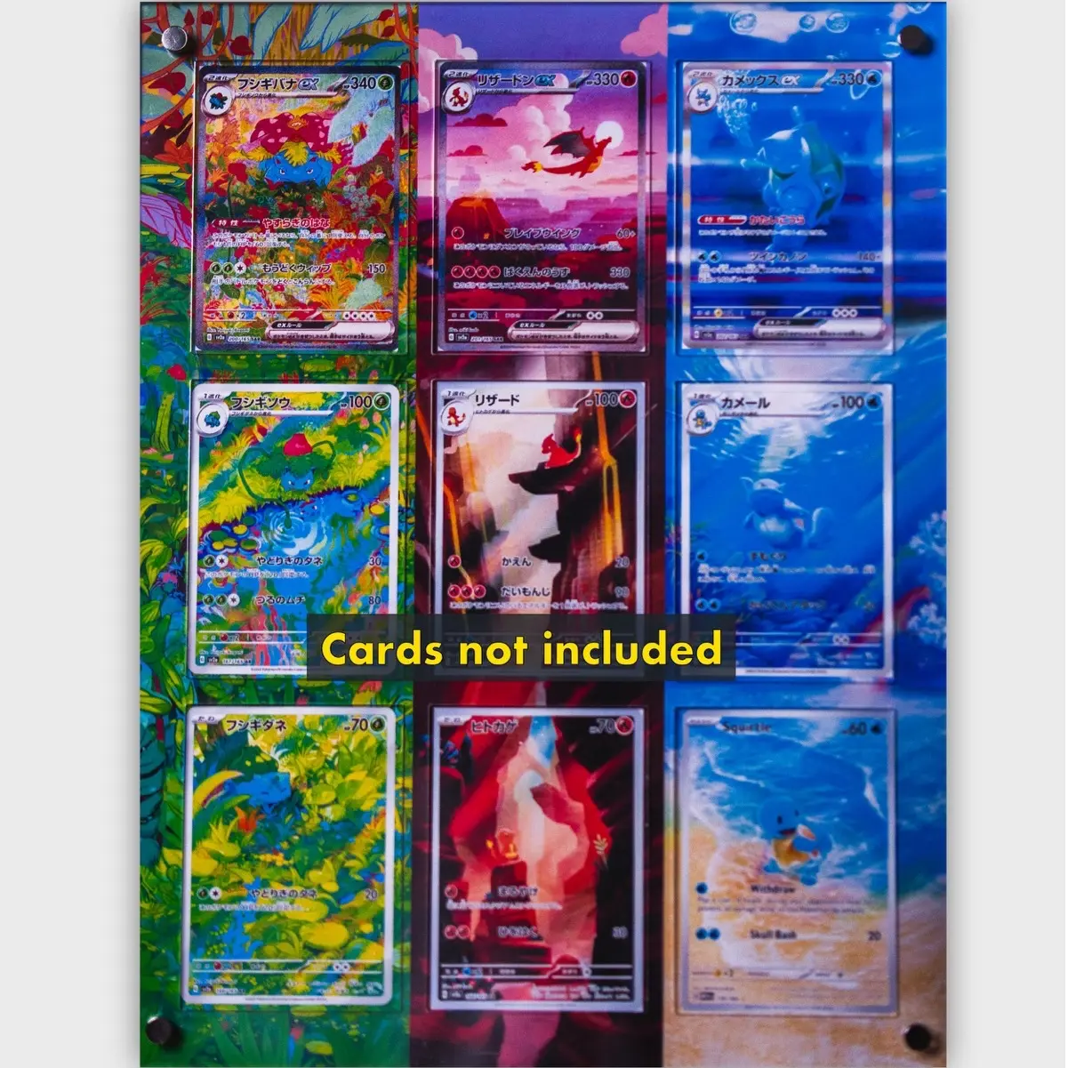 Pokémon 151 Charizard Venusaur Blastoise ex Extended Art Display Case