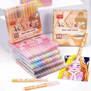 Guan Na 8201 Acrylic Marker Set 72 Colors in Skin Tones and Macaron Shades, Art Materials, Coloring Supplies, Professional Art Markers for Artists and Crafters, Art Painting, Artist Bundle