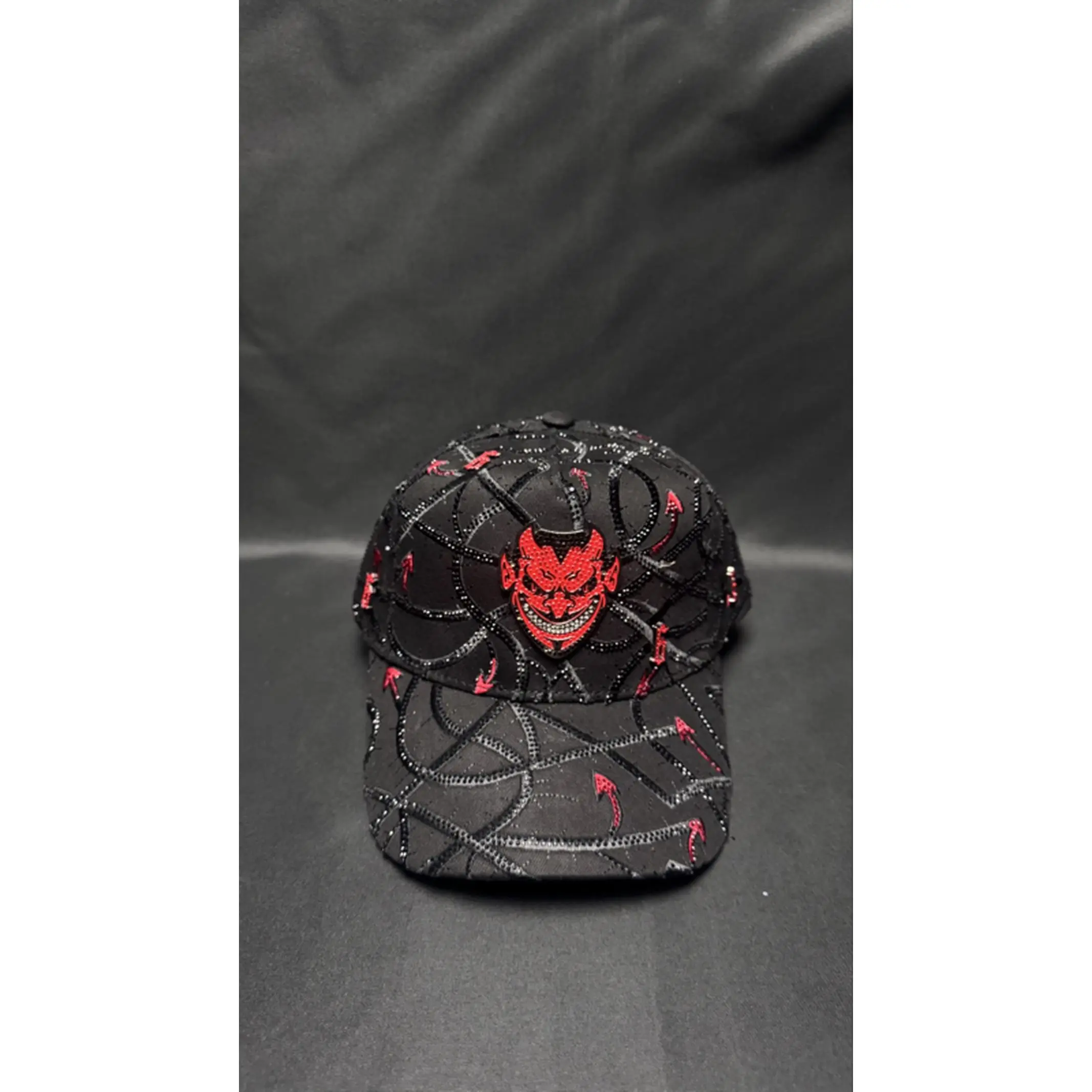 Lucifer V3 Chucky Hats Black with Red Devil Design No Box