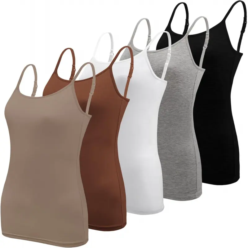 5 Pcs Women's Camisole Tank Top Undershirt Spaghetti Strap Basic Camisoles