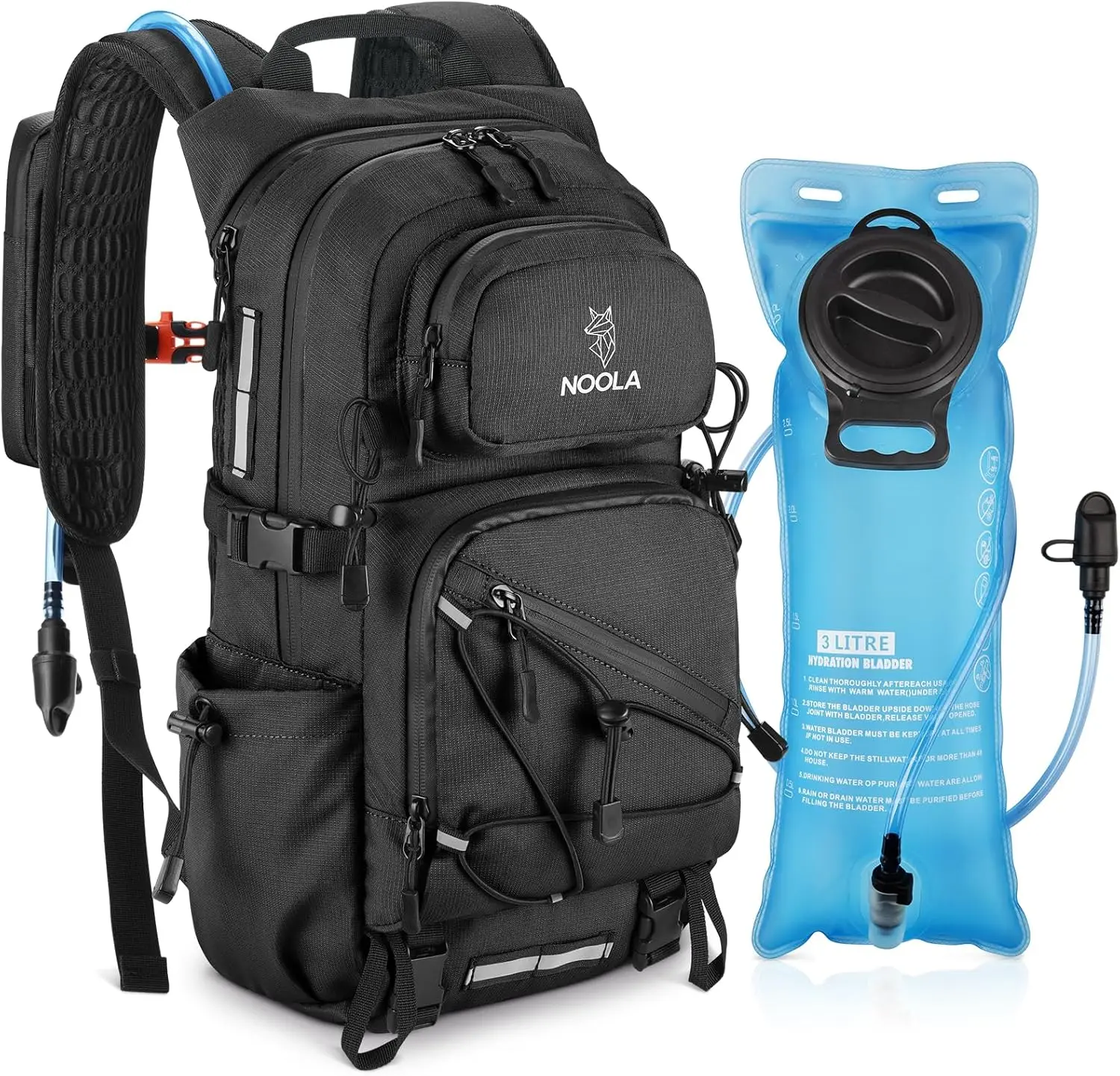 NOOLA Hydration Backpack with 3L Water Bladder, 22L Water Backpack for Hiking Cycling Biking, Lightweight Hiking Pack