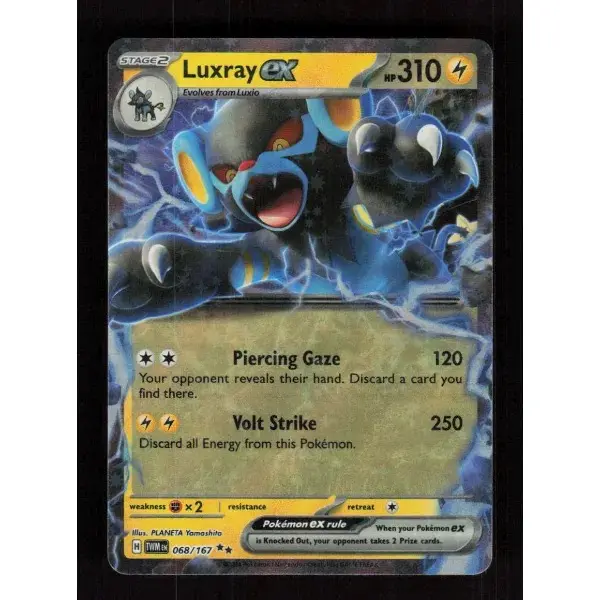 Authentic Pokémon TCG Raw Single Card - Luxray ex, Twilight Masquerade Double Rare 068/167, Near Mint English