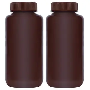 PP Amber Wide Mouth Reagent Bottle, 2 Pack, 250-1000 ml