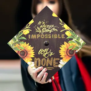 Graduation Cap Topper 2024 Graduation Gift Graduation Cap Decorations Handmade, It always seems impossible until it's done