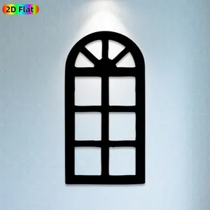 1pc Arched Window Metal Wall Art, Stylish Arched Window Statue Mural, Ideal Gift for New Year, Christmas, Home Decor Enthusiasts, Weather-Resistant Metal Wall Decor Wall Sculptures,  Unique Architectural Decor Accent